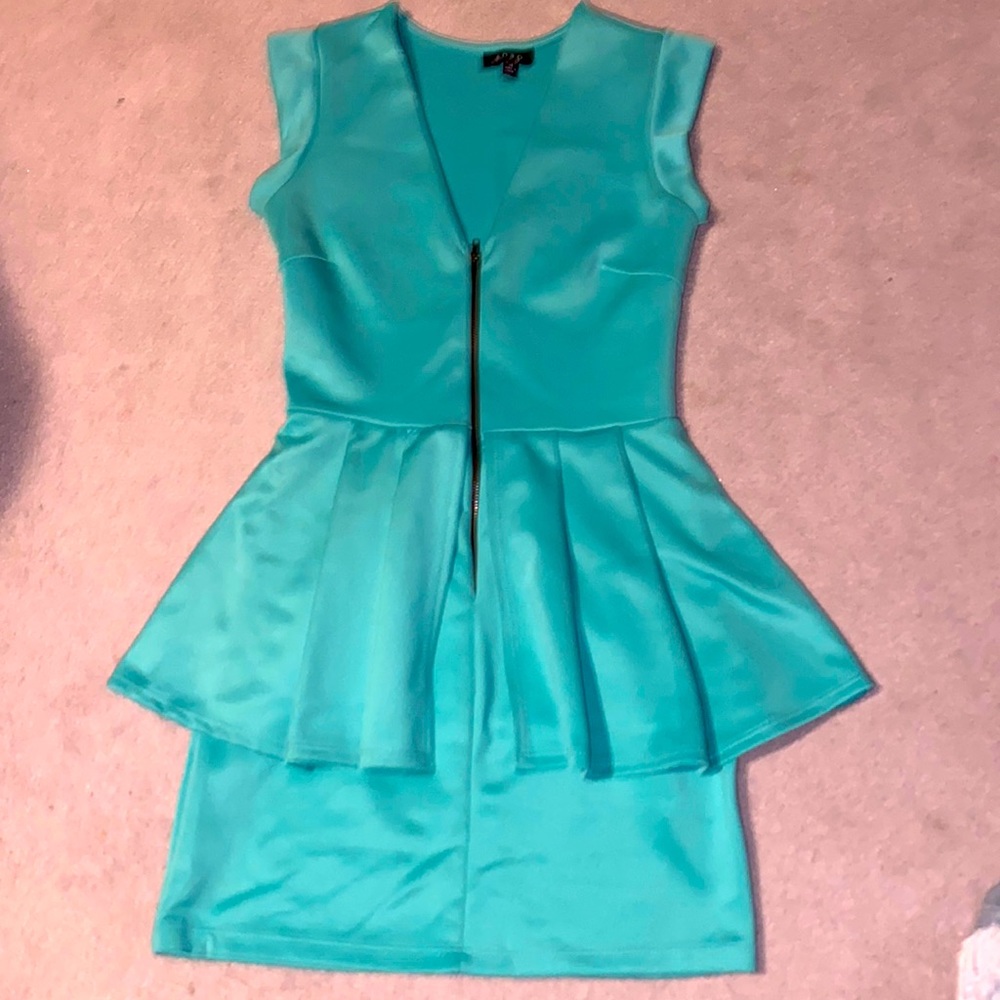 Teal peplum dress